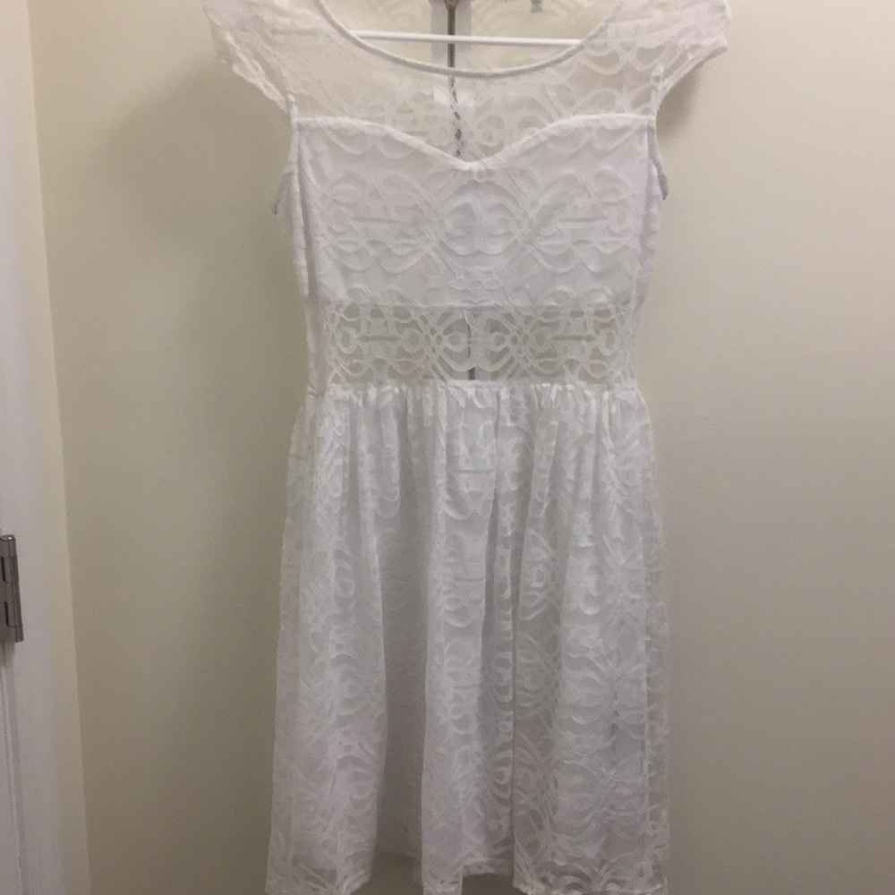 white floral lace dress
